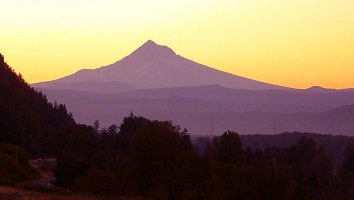 Mt Hood at sunrise from east Vancouver